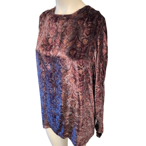 Vintage 70’s FENDI 365 for Neiman Marcus Tapestry Velvet Blouse Sz 42 / 6 US - Picture 9 of 15